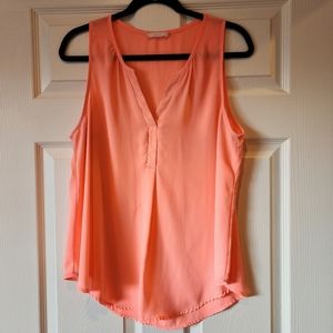 Lush Neon Orange V-Neck Polyester Top Size XL